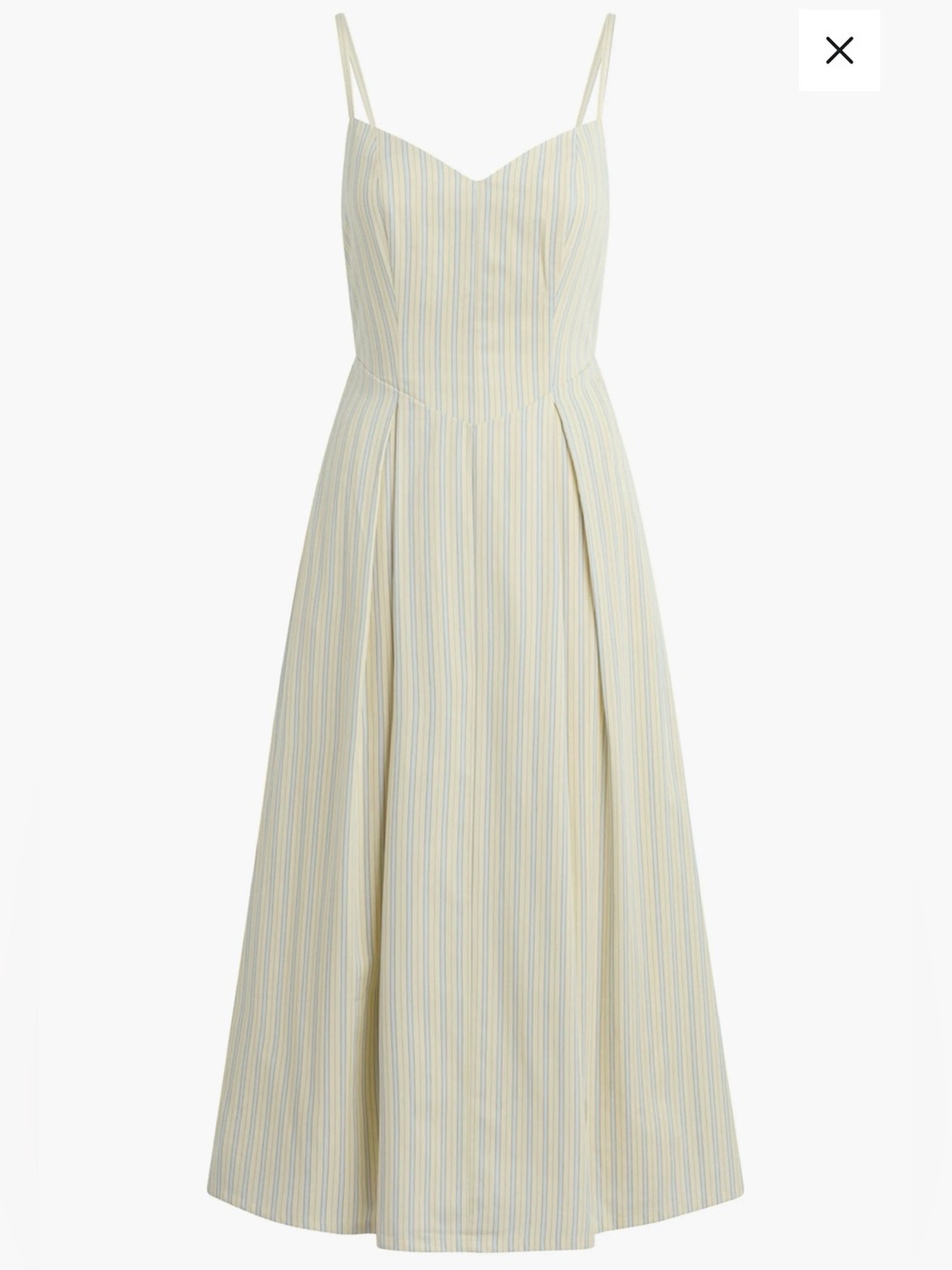 Joes Rhone Striped Yellow Cream Spaghetti-Strap Midi Dress